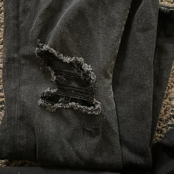 Express high rise straight distressed black Jean - Picture 6 of 6